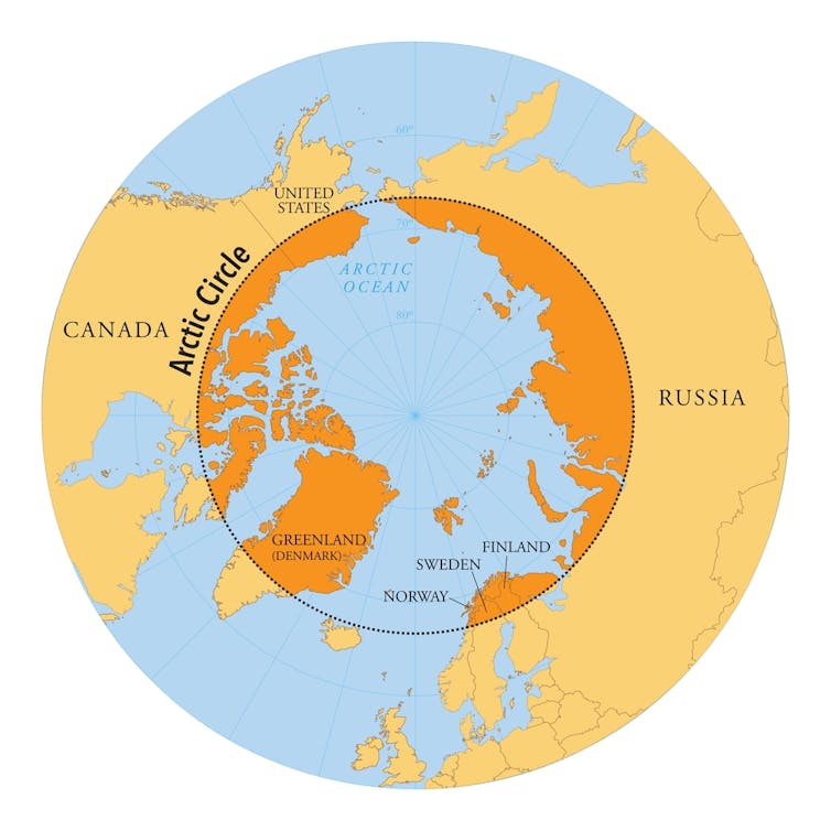 Vector map of the Arctic