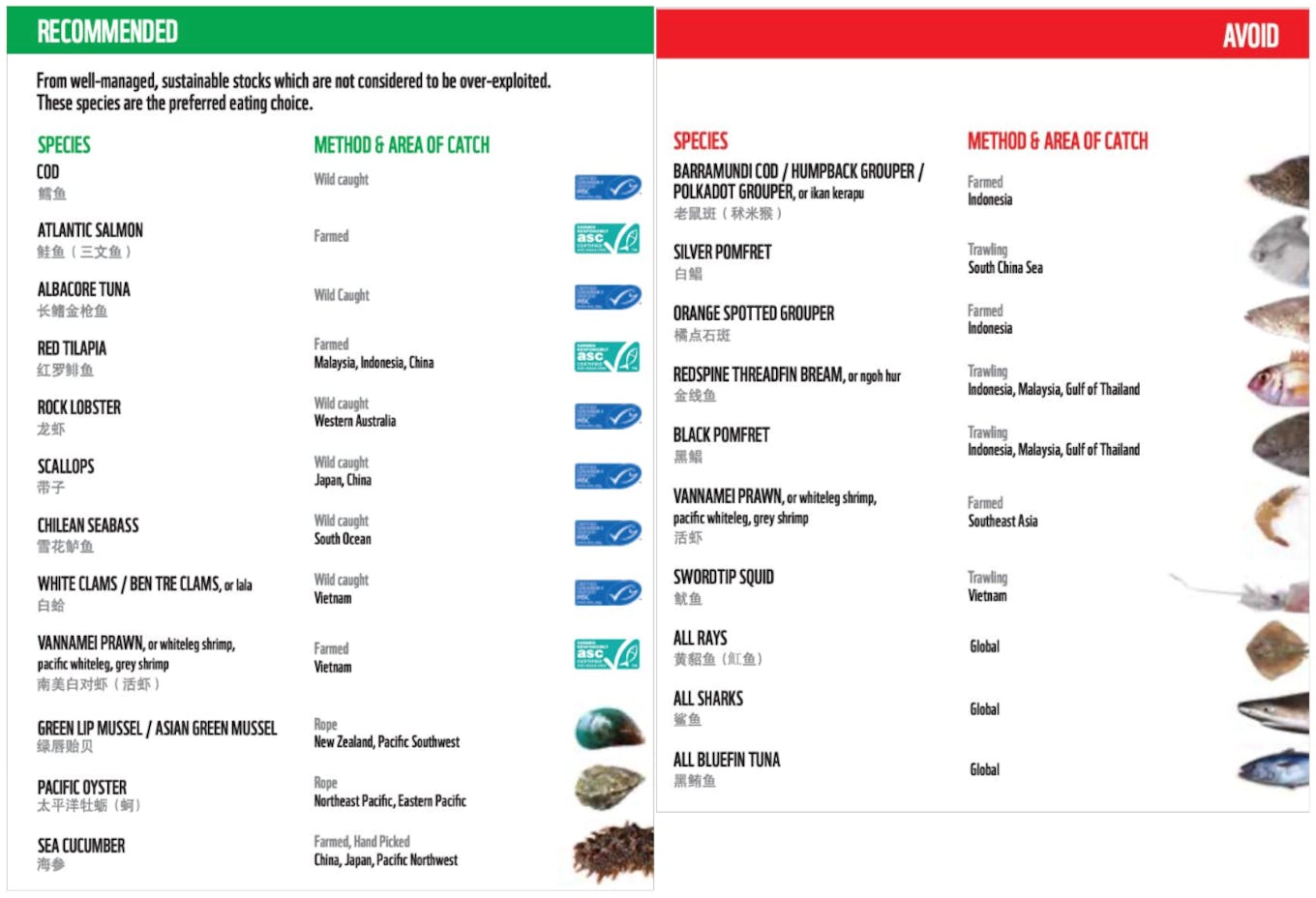 WWF's Singapore Seafood Guide