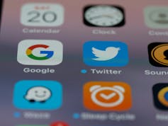 Social media apps on a phone screen