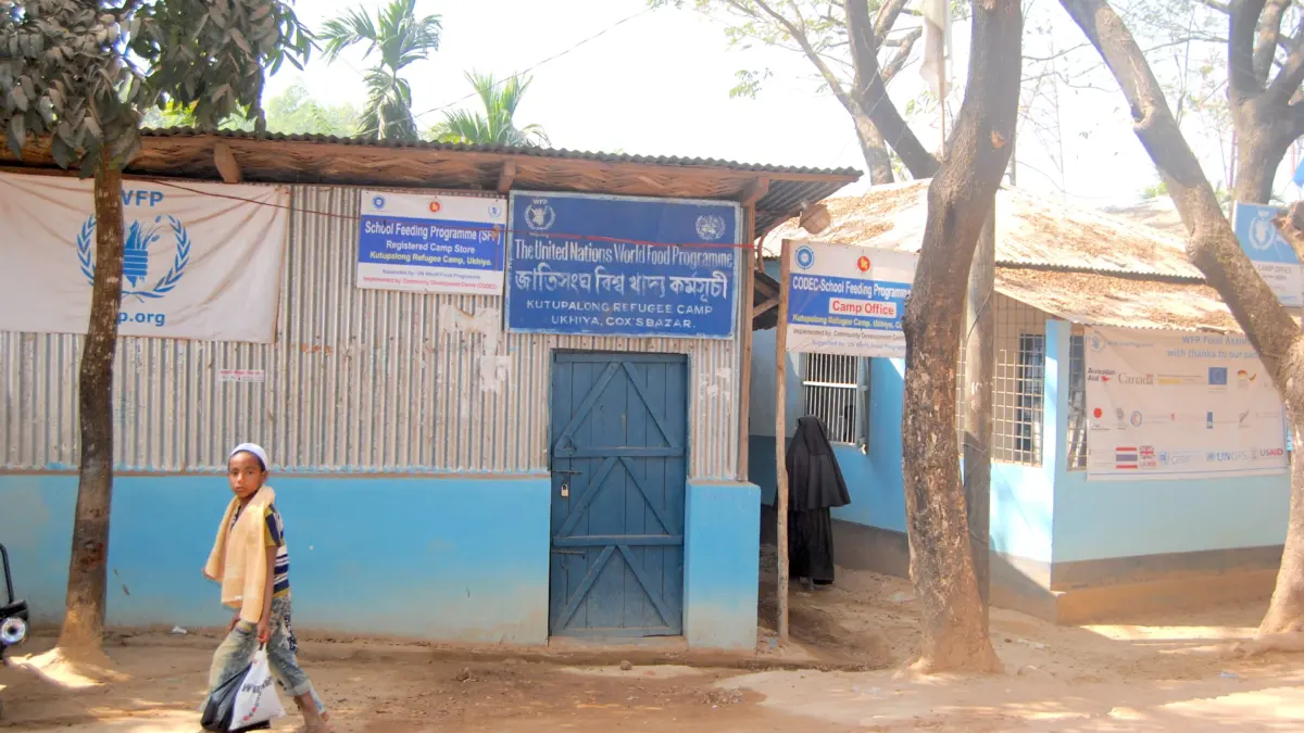 The presence of International agencies in a Rohingya Refugees Camp in Ukhia, Cox's Bazar, Bangladesh. Image via Wikipedia by Captain Raju. CC BY-SA 4.0.