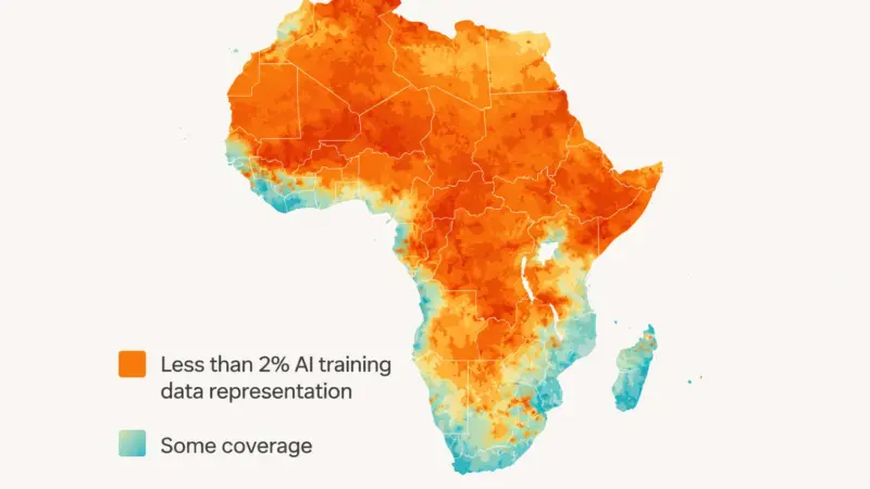 map of Africa showing AI training data representation 