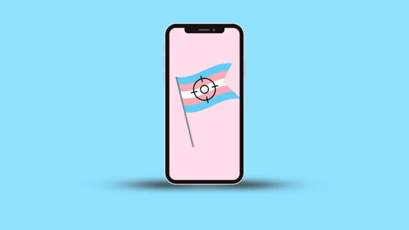 The trans flag under threat. Art made by Noor, used with permission
