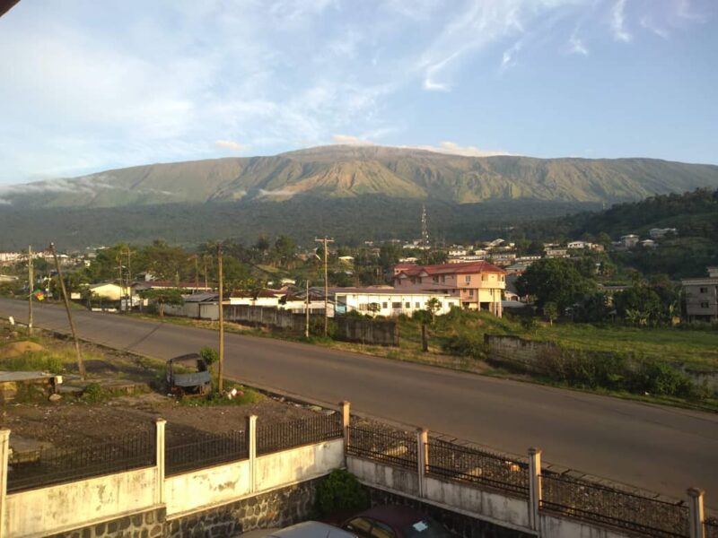 Mount Cameroon view from Buea, Cameroon. 