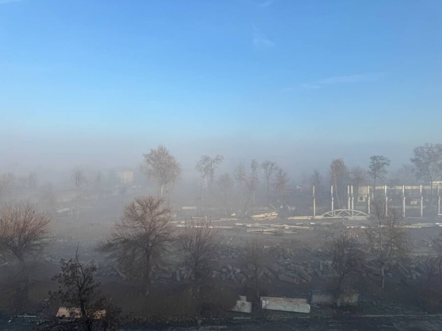 Uzbekistan's capital Tashkent covered in dust and smog.
