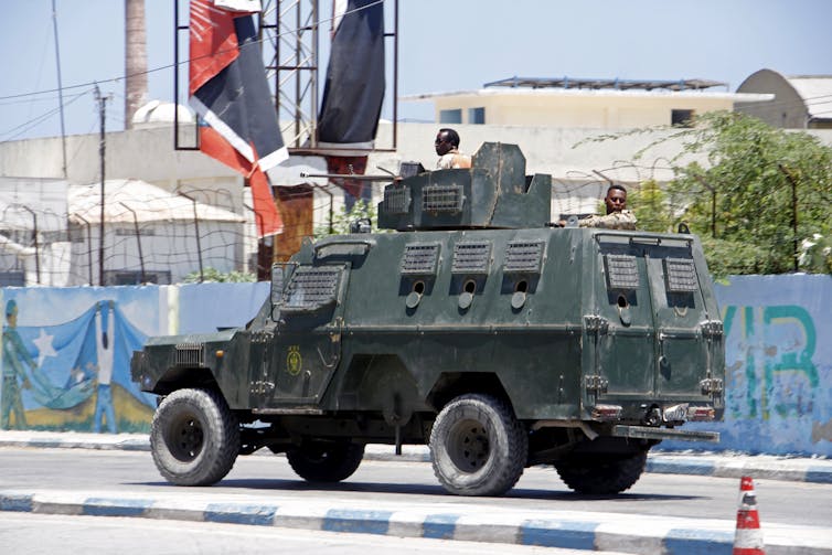 Somali security officers on patrol