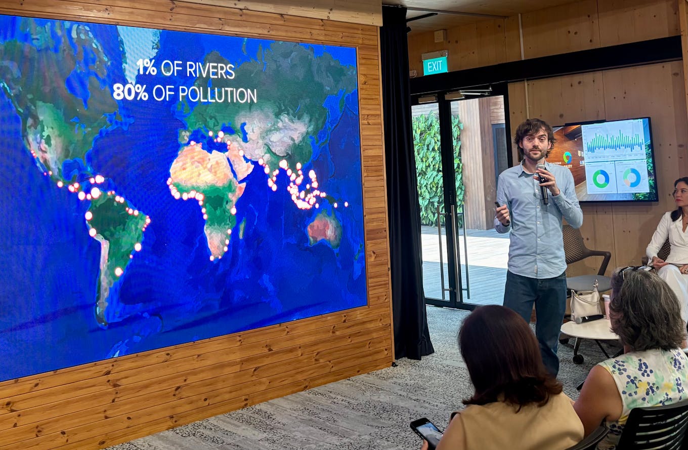 Boyan Slat speaking at the Singapore Sustainability Academy in April 2026.