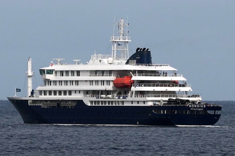 A cruise ship sailing on the water
