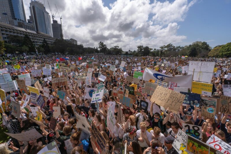 A large-scale climate protest in Australia.