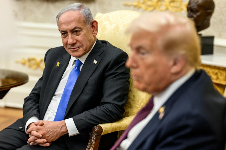 Donald Trump and Benjamin Netanyahu in the Oval Office