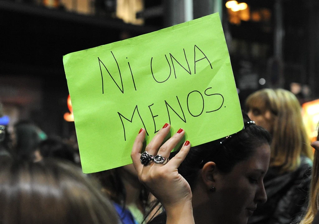 Photo of International Women's Day protest in Argentina by TV Prensa Pública Uruguay, 2015.