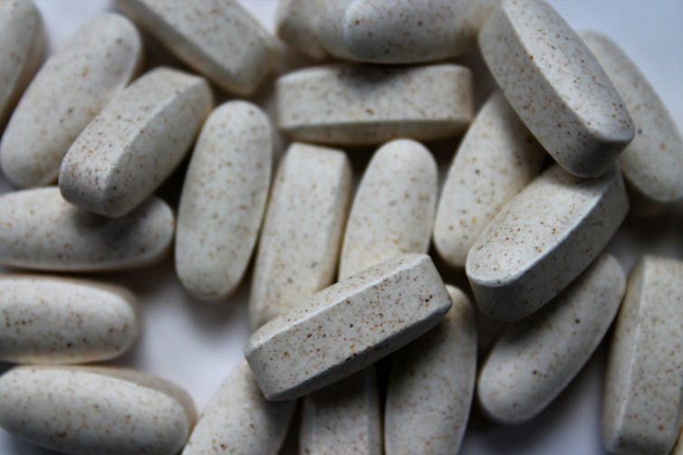 Zinc tablets on a table