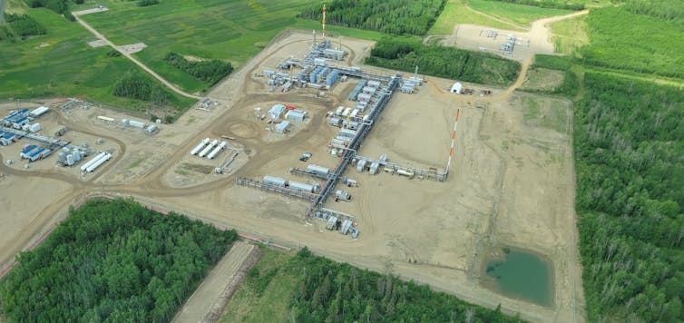 A drill pad seen from above