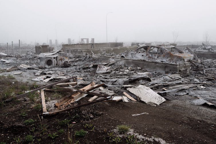 houses and property burned down in a fire