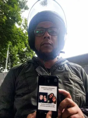 Portrait of Andrés García, cousin of the twins Aron and Aranza Mendoza Orias. Photo by Angelica Lugo, 2026. Used with permission. 