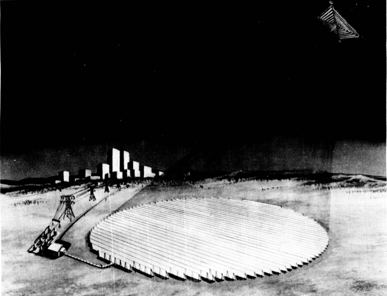 black and white drawing of space solar