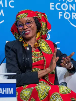 Hindou Oumarou Ibrahim at the World Economic Forum in Davos, Switzerland, 2023.