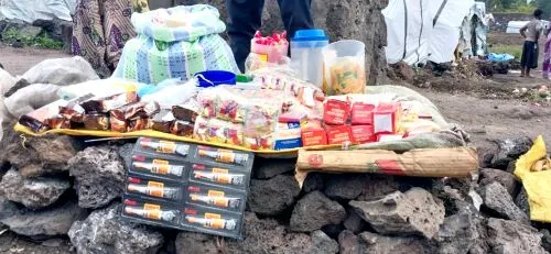 Some displaced persons set up small businesses to survive.
