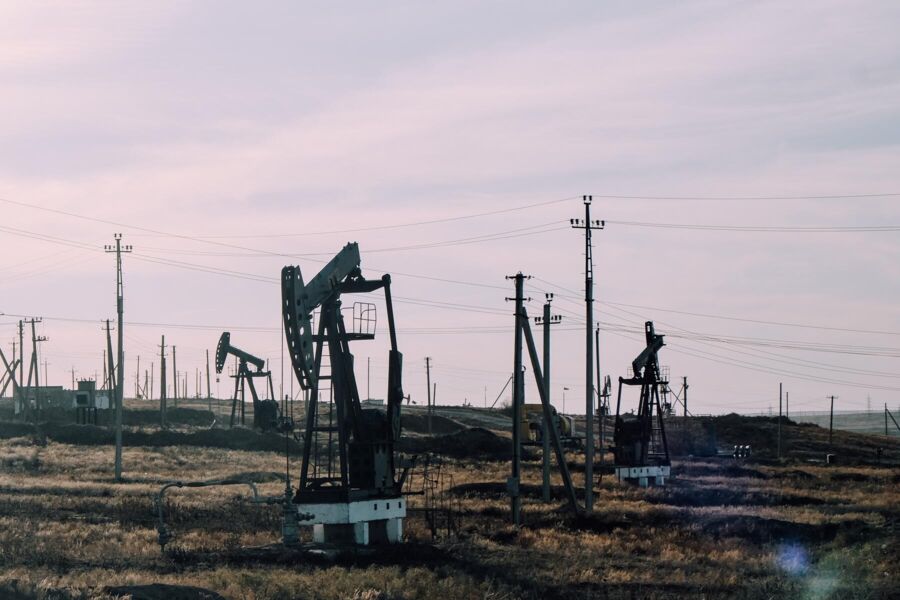 Oil pumpjacks in the western Aktobe region. Photo by Daniyar Mussirov.