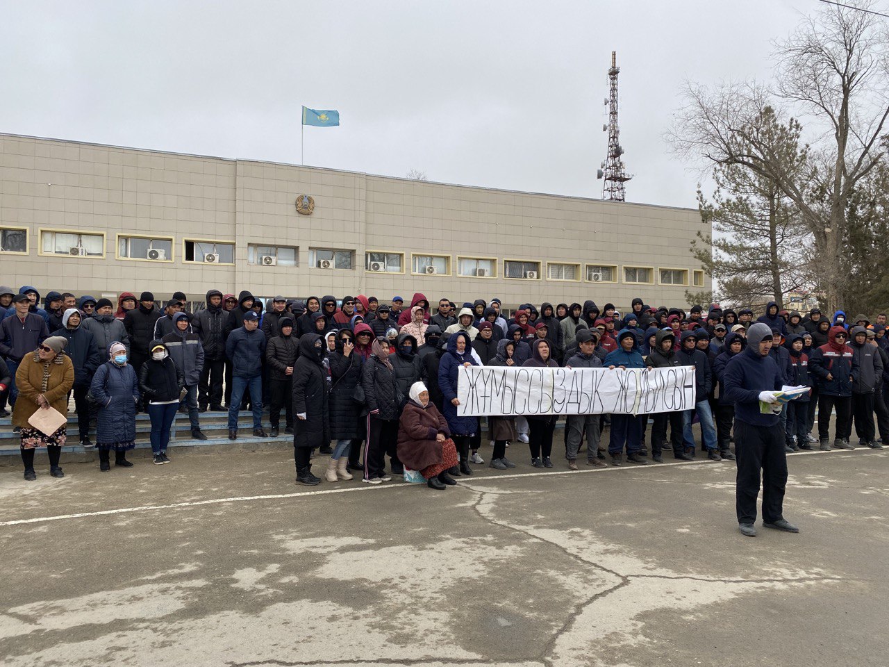 Workers' protest in Zhanaozen, a small city in the west.