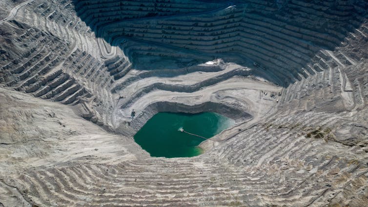 Aerial view of a copper mine