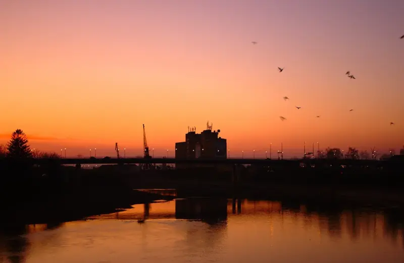 Sunset in Sisak. 