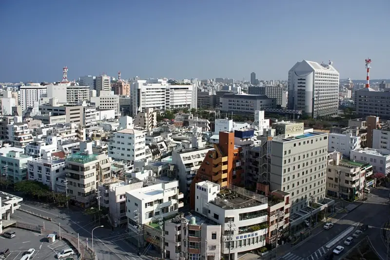 The city of Naha in Okinawa. 