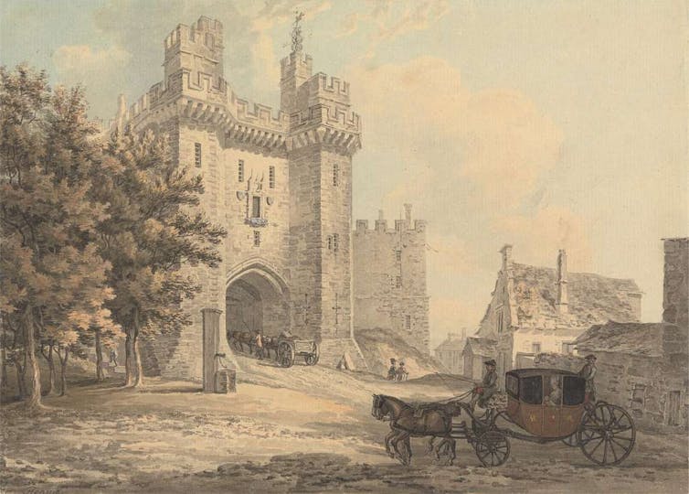 a painting of a castle