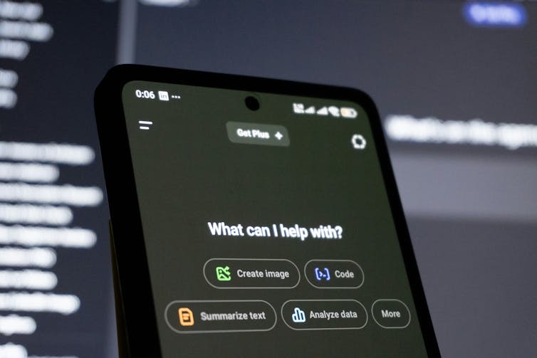 a phone displaying an AI app