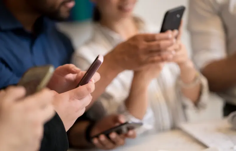 People on their phones.