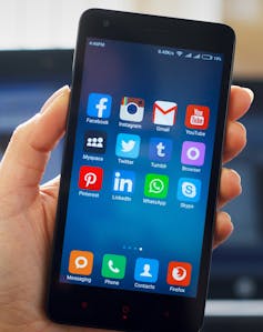A smartphone showing social media apps.