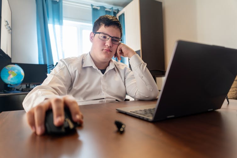 Young boy at a laptop