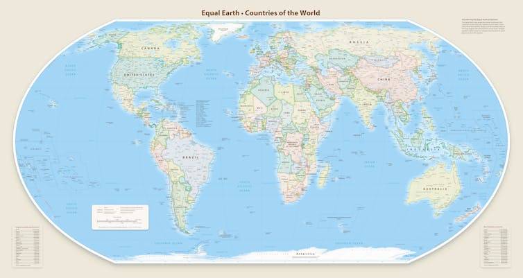 a map of the world that reflects the true size of landmasses