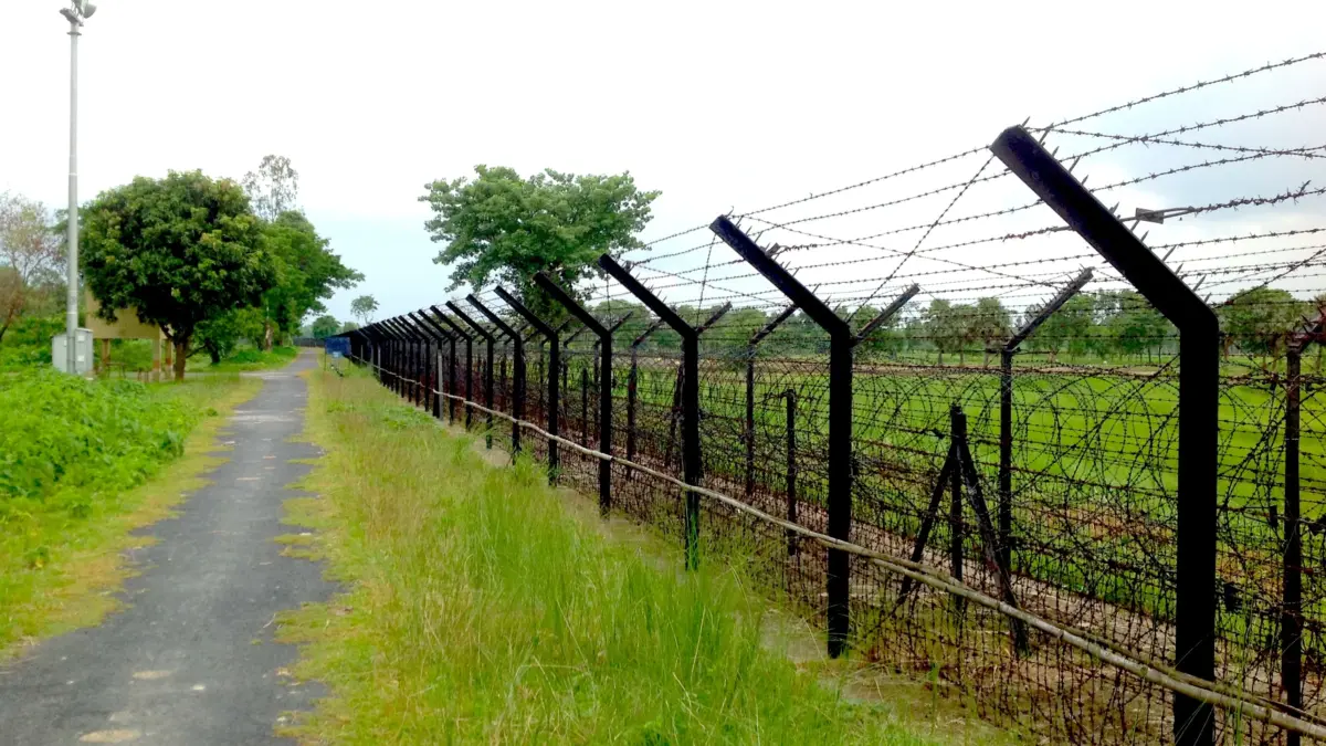 Indo-Bangladesh Border in Dakshin Dinajpur, West Bengal, India.