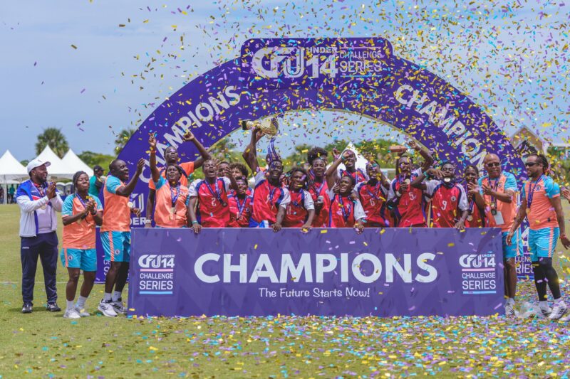 Haiti's triumphant U14 football team after their victory. Photo courtesy the Caribbean Football Union (CFU), used with permission. 