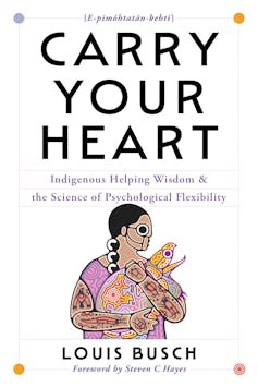 A book cover that reads Carry Your Heart: Indigenous Helping Wisdom and the Science of Psychological Flexibility.