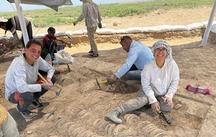 Archaeologists excavating Shakhi Kora.