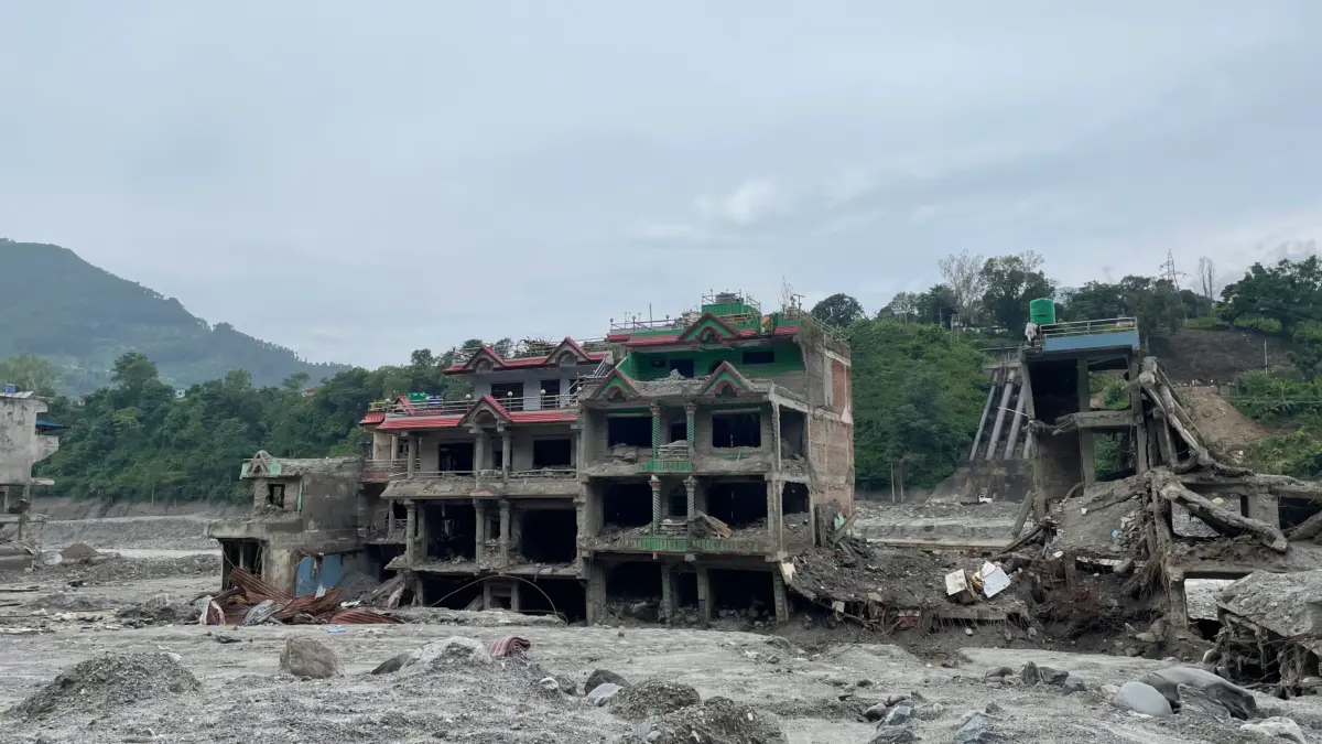 Buildings left standing, and homes left empty - Bidur Municipality in Nuwakot District. Image via Susmita Aryal on 7th October, 2026