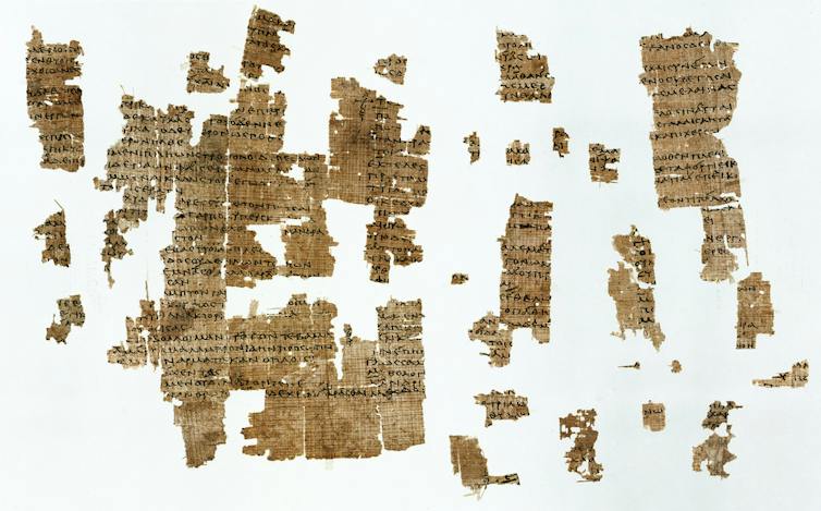Scan of papyri fragments with ancient Greek text